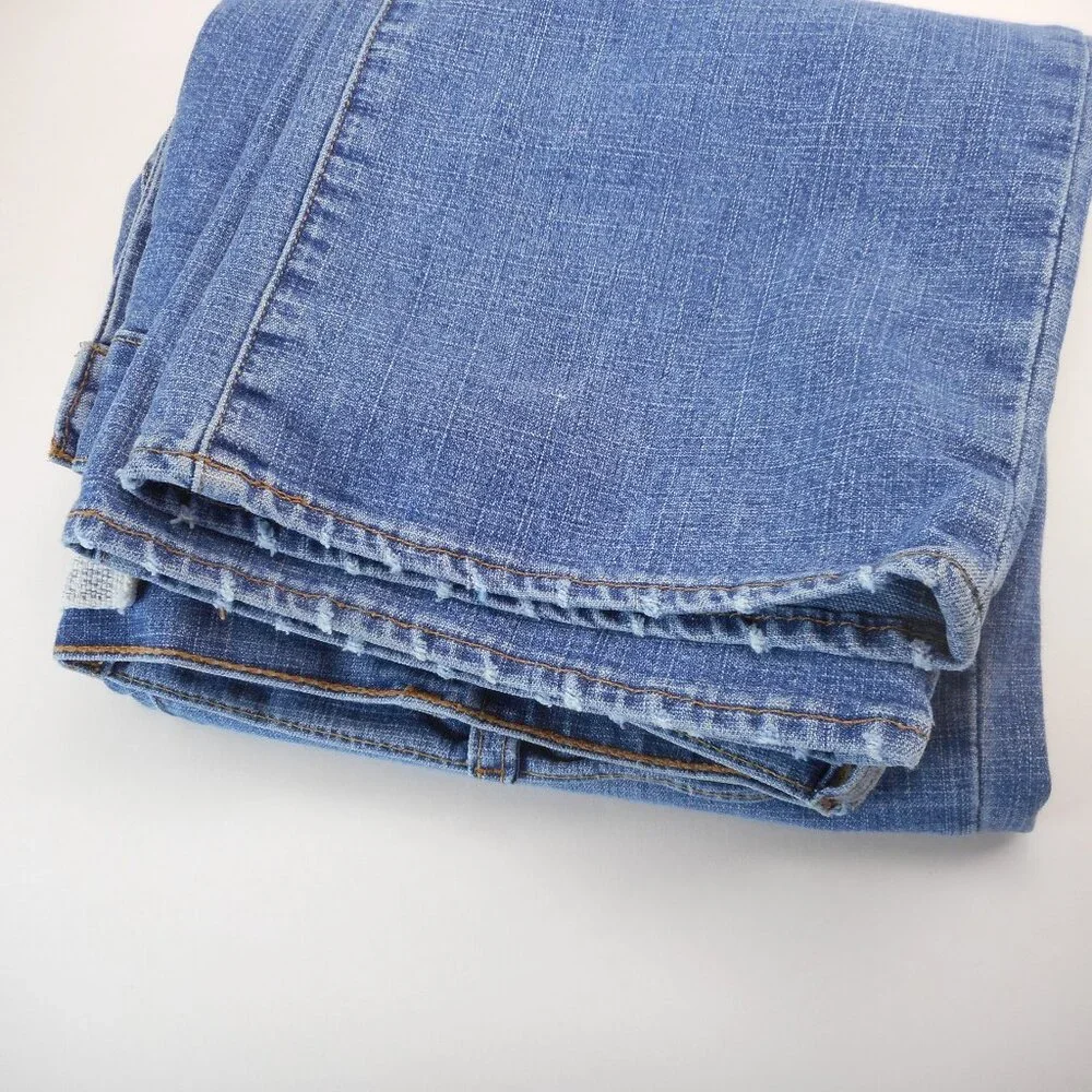 Express Men's size 38 x 32 [Actual 36x32] Denim Jeans Randigo Button Fly Blue